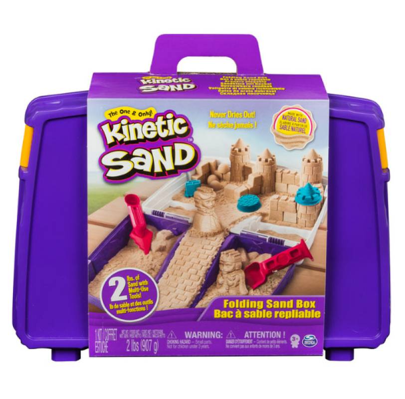 Kinetic Sand Folding Sand Box Set With 2LBS Sand and Mold and Tools